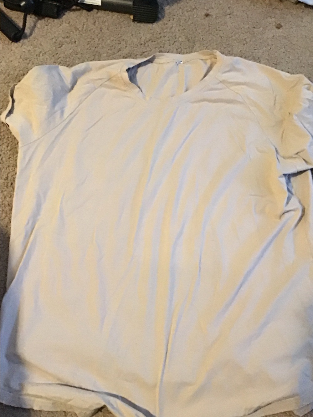 Men's Short-Sleeve V-Neck Tee in Light Beige